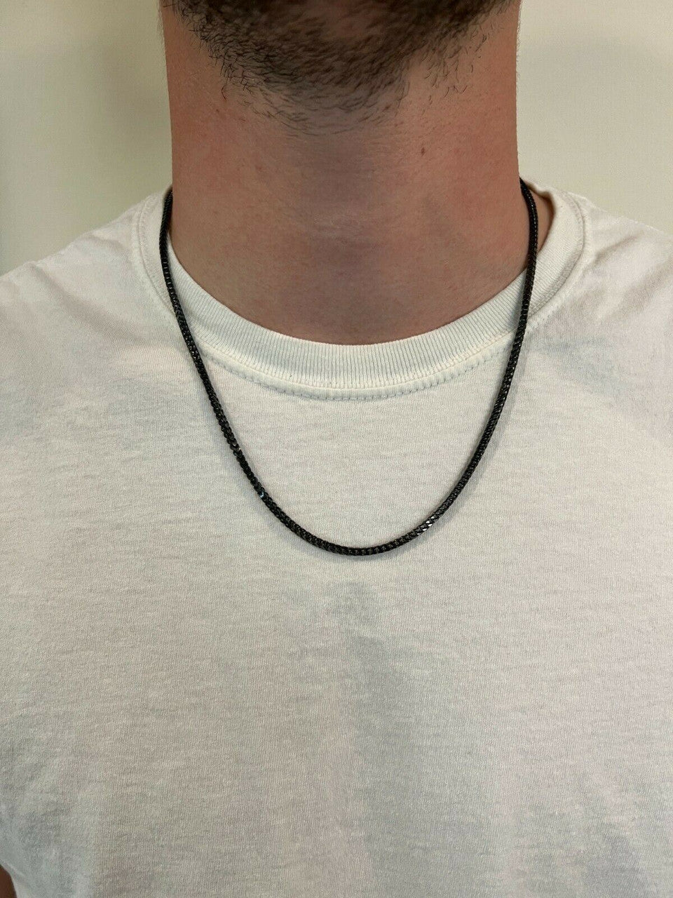 Franco Chain Necklace - Black Rhodium Over 925 Sterling Silver - 16"-30" - 2.5mm