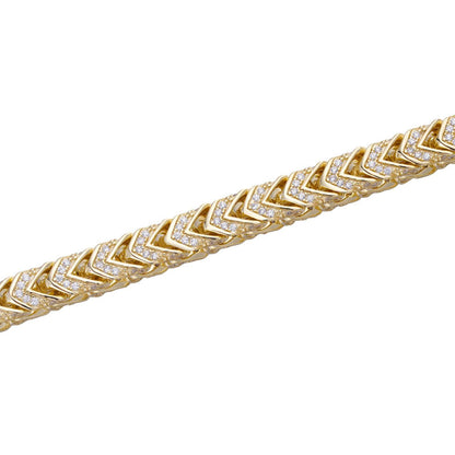 Franco Chain Iced Out CZ Stones - 14k Gold Vermeil 925 Silver - 6mm - 16-30"