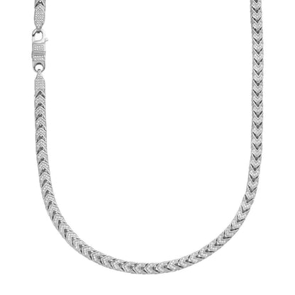 Franco Chain Iced Out CZ Stones - 925 Silver - 6mm - 16-30"