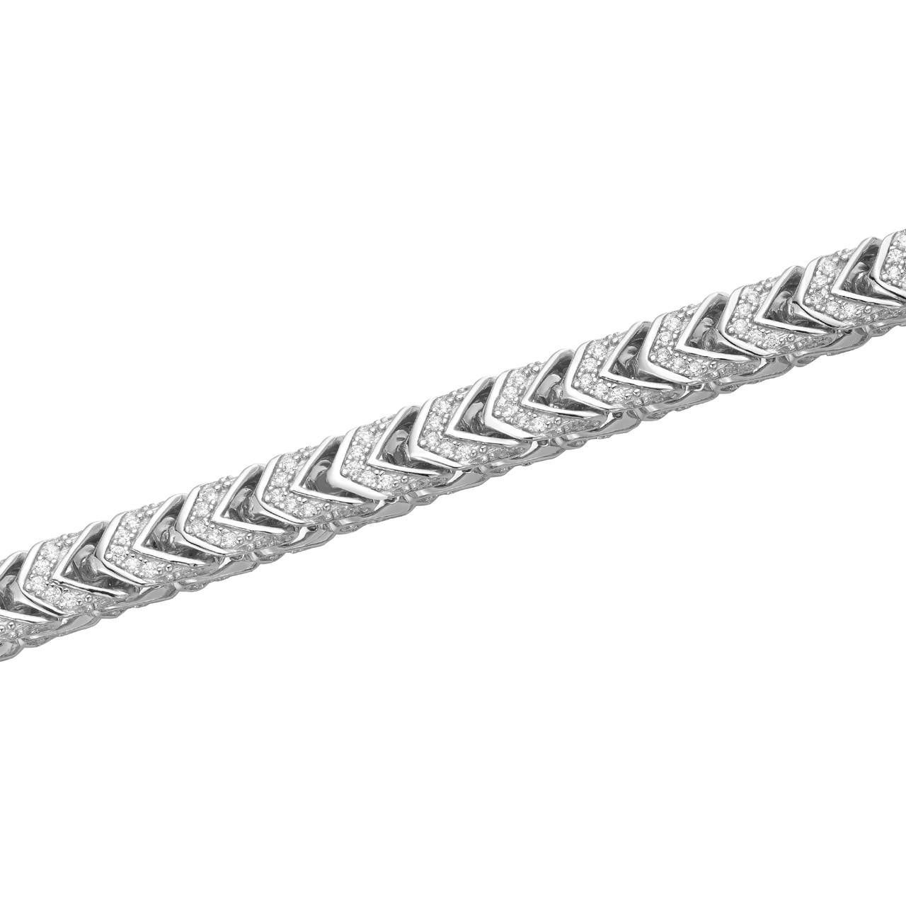 Franco Chain Iced Out CZ Stones - 925 Silver - 6mm - 16-30"