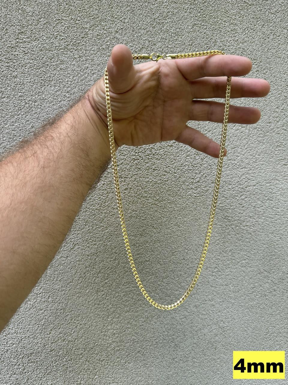 Franco Link Chain Necklace - 14k Gold Vermeil 925 Sterling Silver - 16"-30" - 2mm-5mm