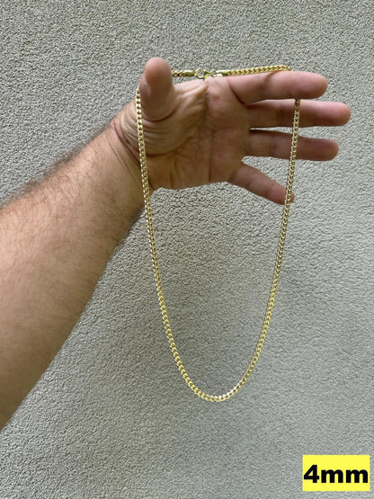 Franco Link Chain Necklace - 14k Gold Vermeil 925 Sterling Silver - 16"-30" - 2mm-5mm