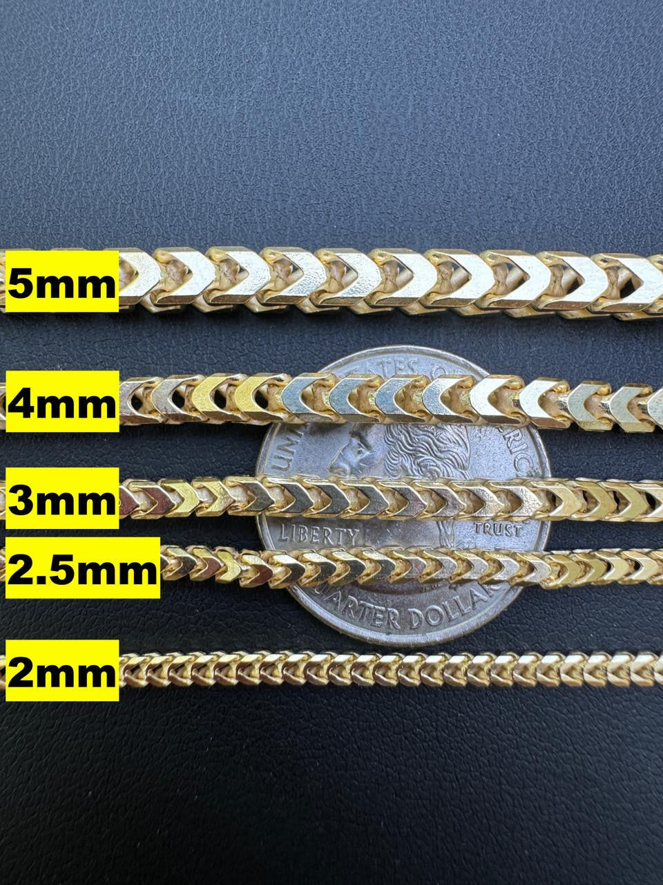 Franco Link Chain Necklace - 14k Gold Vermeil 925 Sterling Silver - 16"-30" - 2mm-5mm