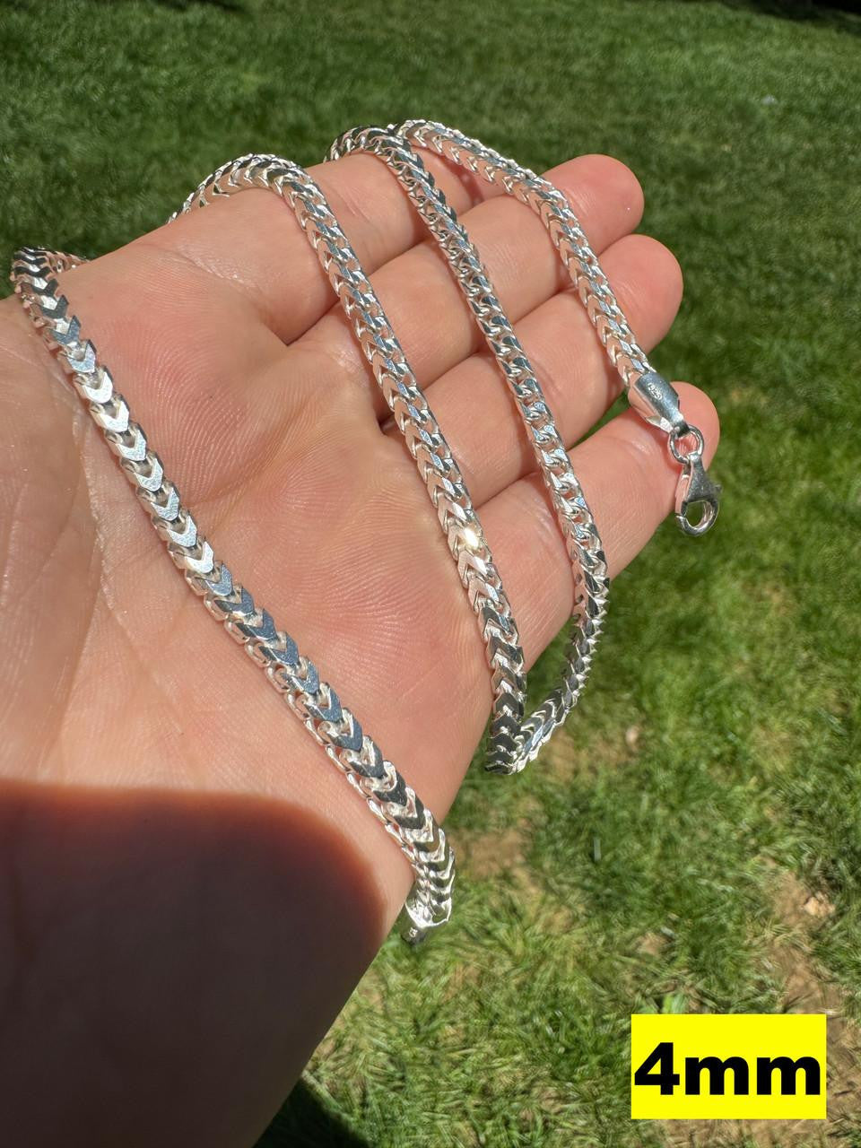 Franco Link Chain Necklace - 925 Sterling Silver - 16"-30" - 2mm-5mm