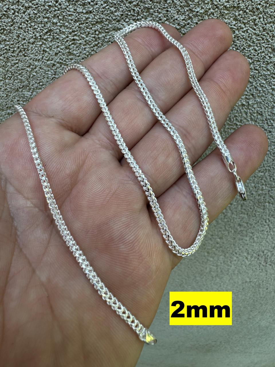 Franco Link Chain Necklace - 925 Sterling Silver - 16"-30" - 2mm-5mm
