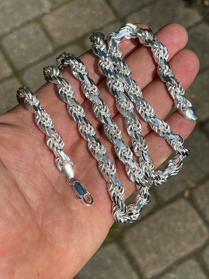 BOSS Rope Chain Necklace - 925 Sterling Silver - 18"-30" - 8mm