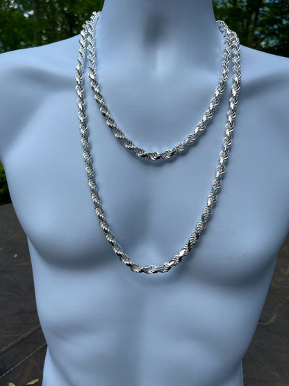 BOSS Rope Chain Necklace - 925 Sterling Silver - 18"-30" - 8mm