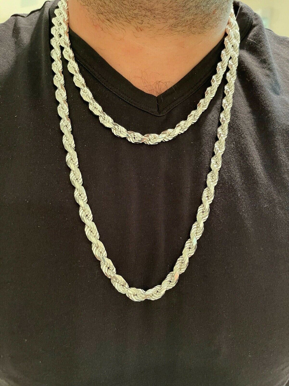 BOSS Rope Chain Necklace - 925 Sterling Silver - 18"-30" - 8mm