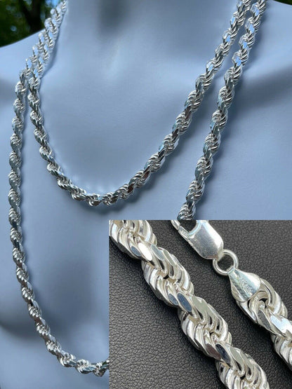 BOSS Rope Chain Necklace - 925 Sterling Silver - 18"-30" - 8mm