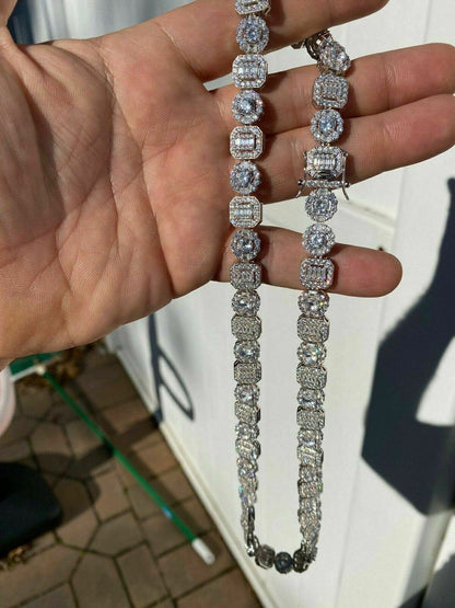 Tennis Chain Necklace Iced Out Pink CZ Stones - 14k Rose Gold Vermeil 925 Silver - 4mm - 16"-28"