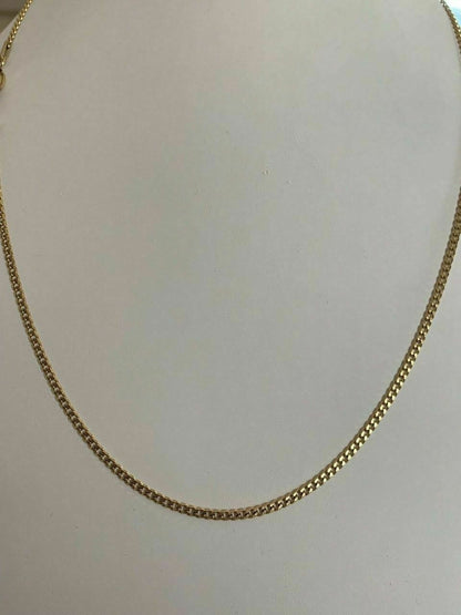 Cuban Link Chain Necklace - 14k Yellow Gold Plated Stainless Steel - 18"-30" - 3mm