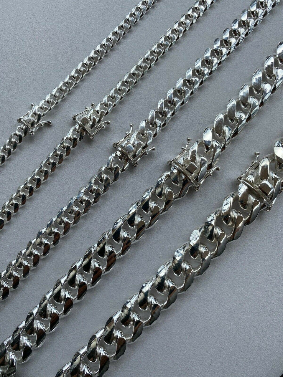 BUDGET Miami Cuban Link Chain Necklace Or Bracelet - 925 Sterling Silver - 7-30" - 5-14mm