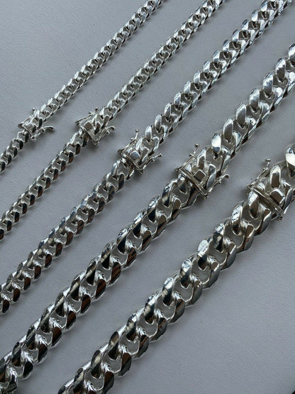BUDGET Miami Cuban Link Chain Necklace Or Bracelet - 925 Sterling Silver - 7-30" - 5-14mm