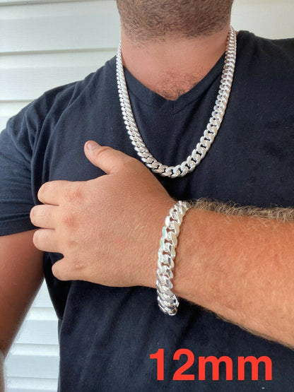 BUDGET Miami Cuban Link Chain Necklace Or Bracelet - 925 Sterling Silver - 7-30" - 5-14mm