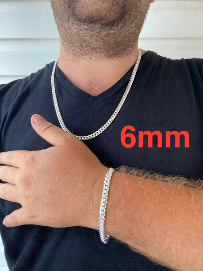 BUDGET Miami Cuban Link Chain Necklace Or Bracelet - 925 Sterling Silver - 7-30" - 5-14mm