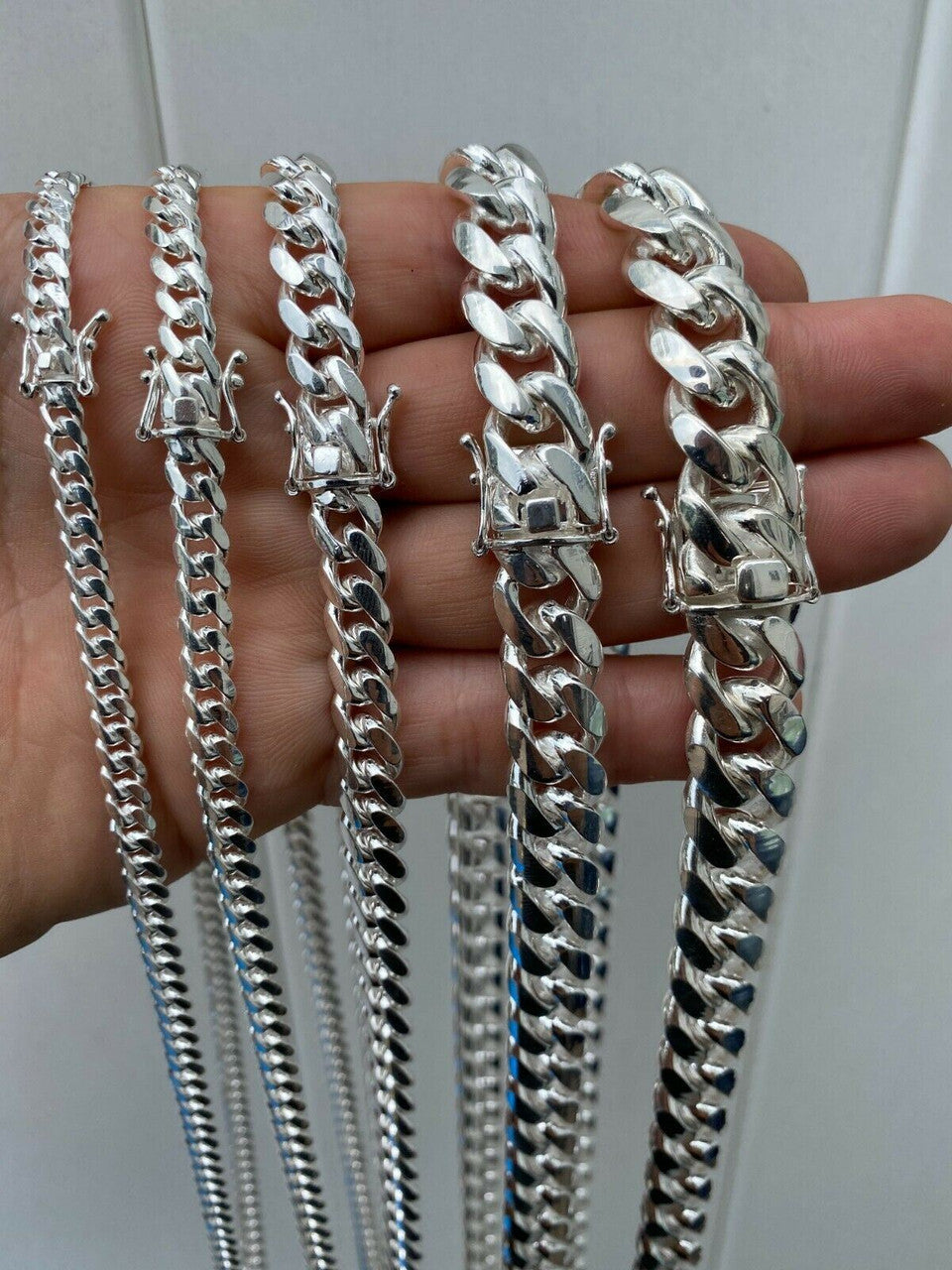 BUDGET Miami Cuban Link Chain Necklace Or Bracelet - 925 Sterling Silver - 7-30" - 5-14mm