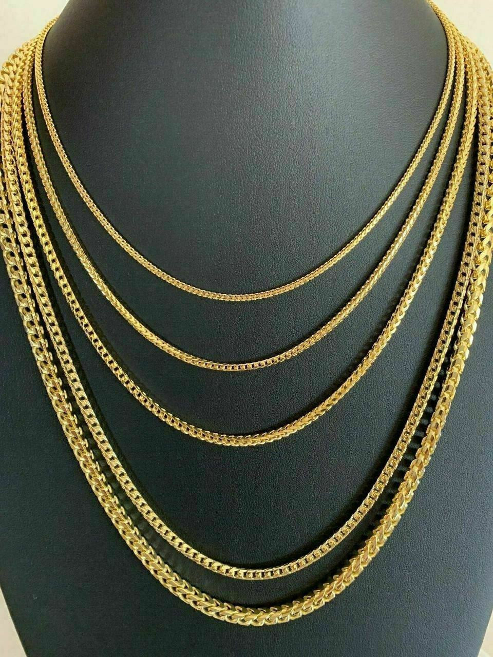 Franco Link Chain Necklace - 14k Gold Vermeil 925 Sterling Silver - 16"-30" - 2mm-5mm
