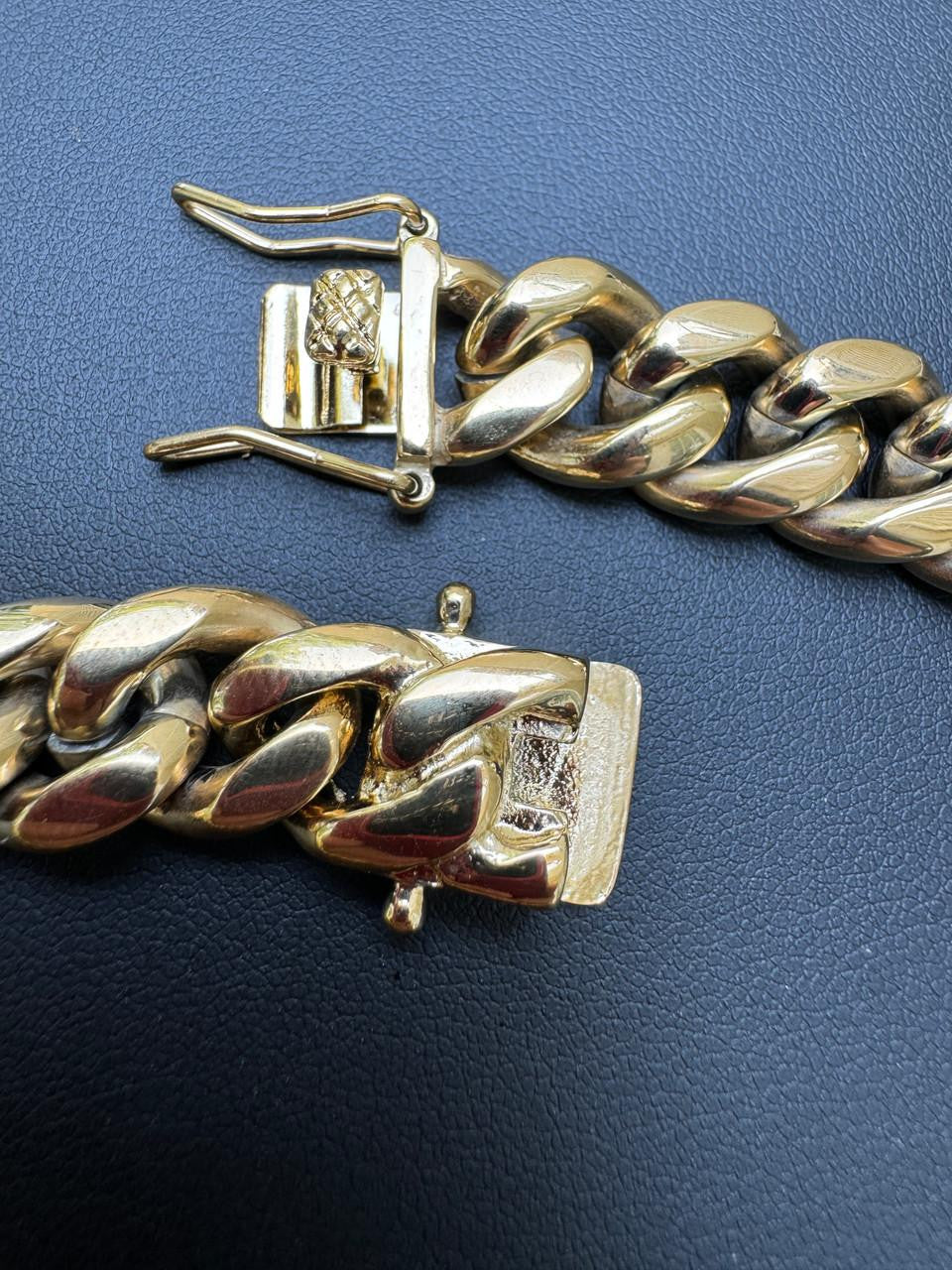 Miami Cuban Link Chain Necklace - 14k Yellow Gold Plated Stainless Steel - 16"-36" - 4mm-18mm