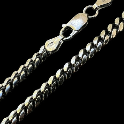 Miami Cuban Link Chain Necklace - Black Rhodium Over 925 Sterling Silver - 16"-30" - 5mm
