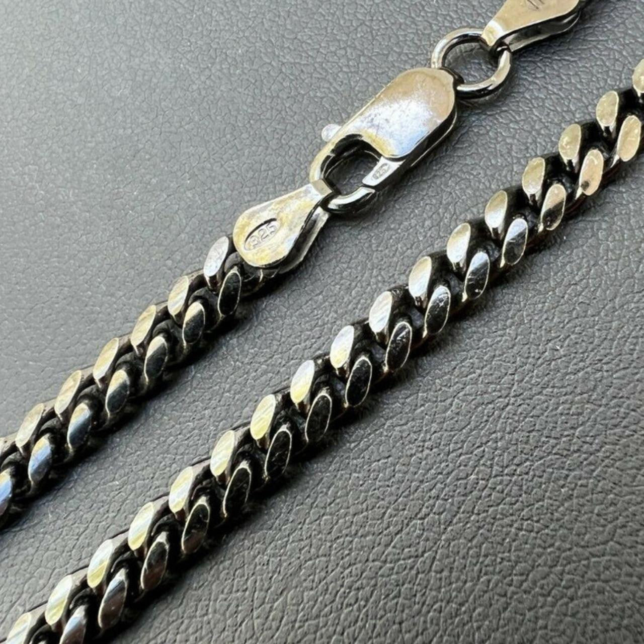 Miami Cuban Link Chain Necklace - Black Rhodium Over 925 Sterling Silver - 16"-30" - 5mm