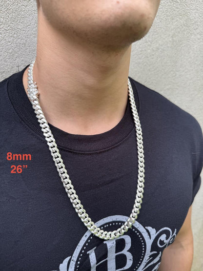 Miami Cuban Link Chain Necklace Or Bracelet W. Box Lock - 925 Sterling Silver - 7"-30" - 4mm-10.5mm