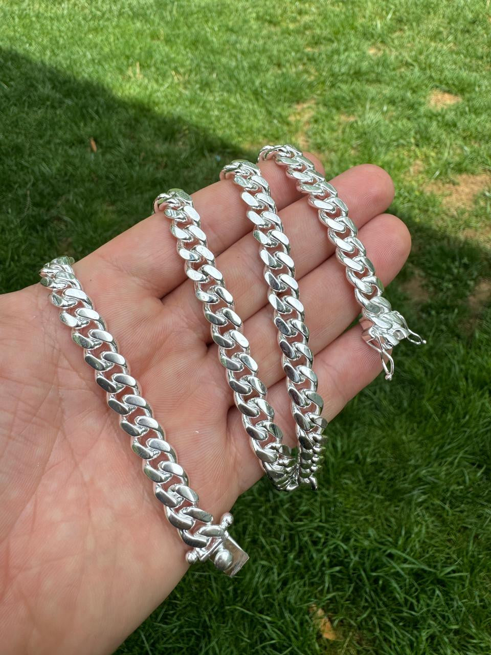 Miami Cuban Link Chain Necklace Or Bracelet W. Box Lock - 925 Sterling Silver - 7"-30" - 4mm-10.5mm
