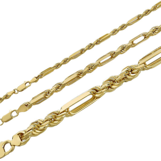 Milano Figarope Chain Necklace Or Bracelet - 14k Gold Vermeil 925 Sterling Silver - 7"-30" - 4mm-10mm
