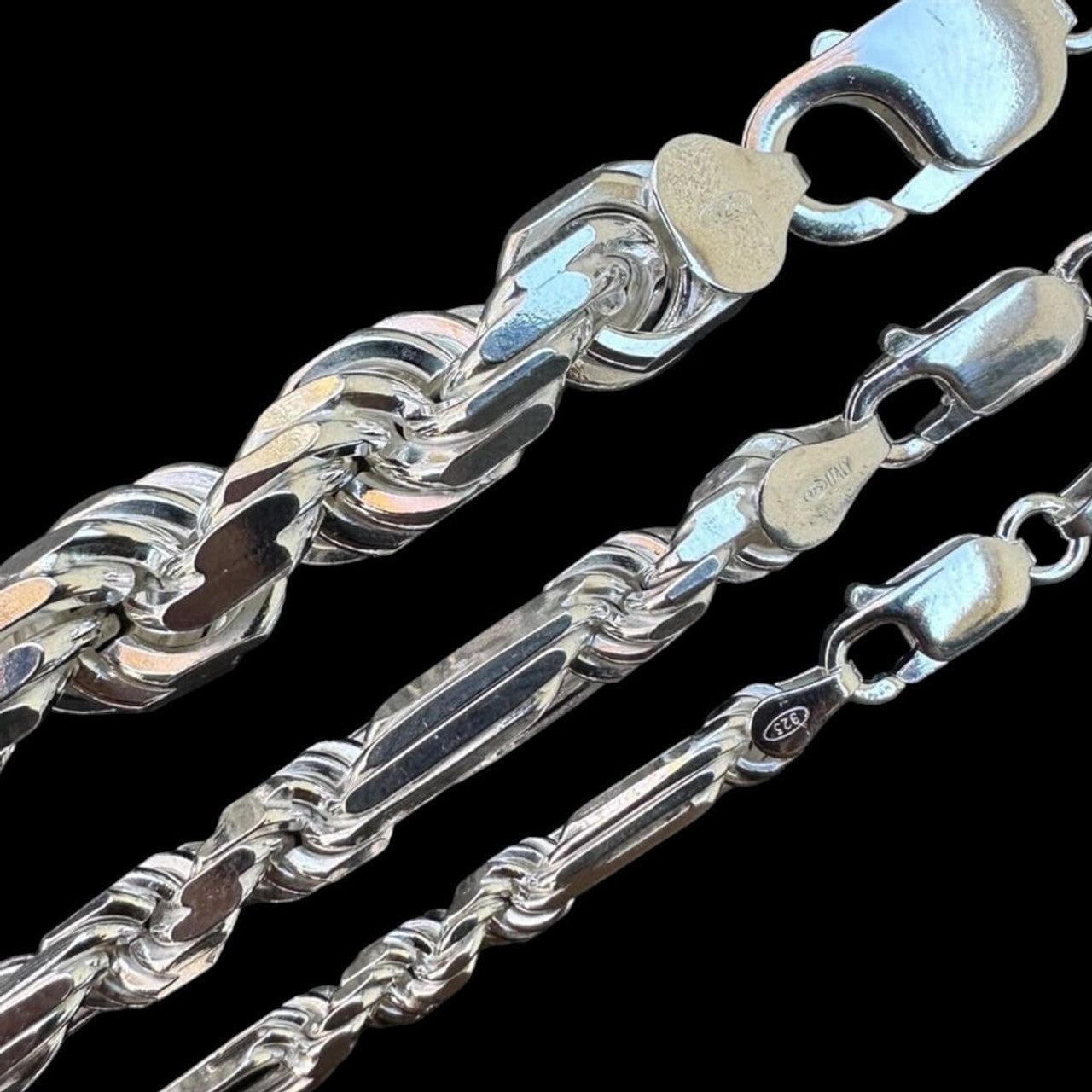 Milano Figarope Chain Necklace Or Bracelet - 925 Sterling Silver - 7"-30" - 4mm-10mm