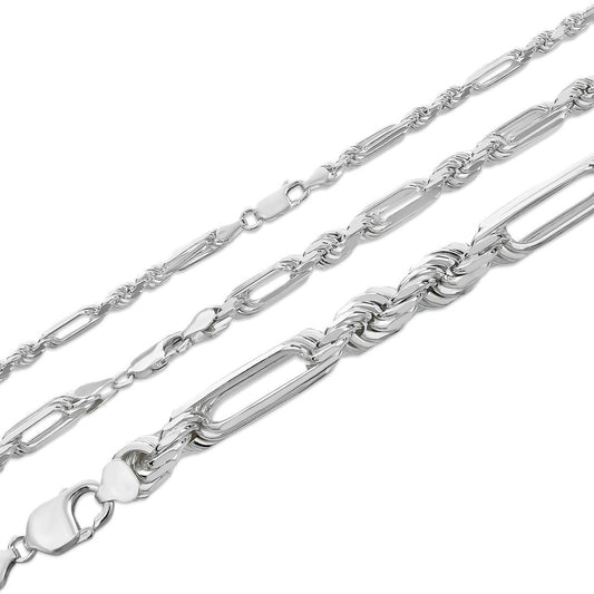 Milano Figarope Chain Necklace Or Bracelet - 925 Sterling Silver - 7"-30" - 4mm-10mm