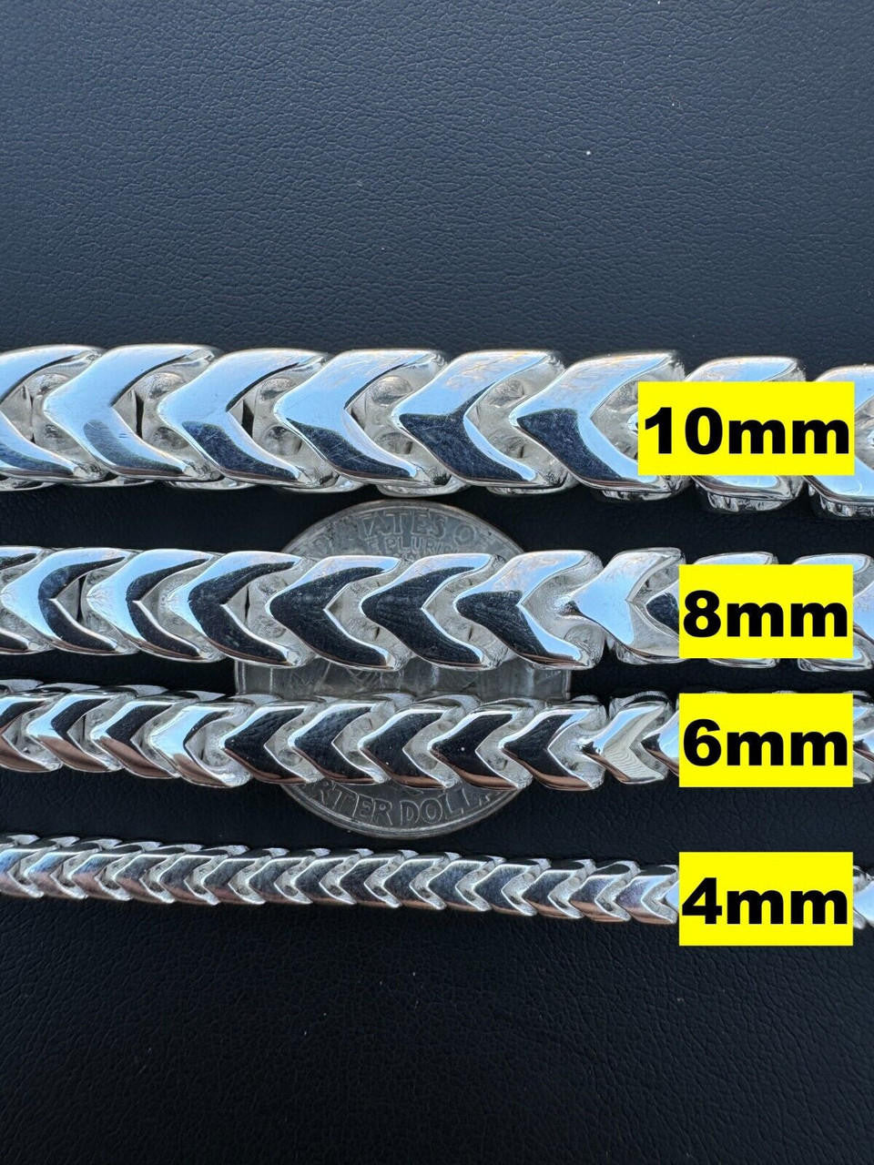 Modern Franco Link Chain Necklace W. Box Lock - 925 Sterling Silver - 18"-30" - 4mm-10mm