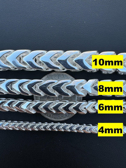 Modern Franco Link Chain Necklace W. Box Lock - 925 Sterling Silver - 18"-30" - 4mm-10mm