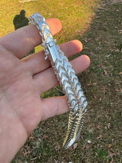 Modern Franco Link Chain Necklace W. Box Lock - 925 Sterling Silver - 18"-30" - 4mm-10mm