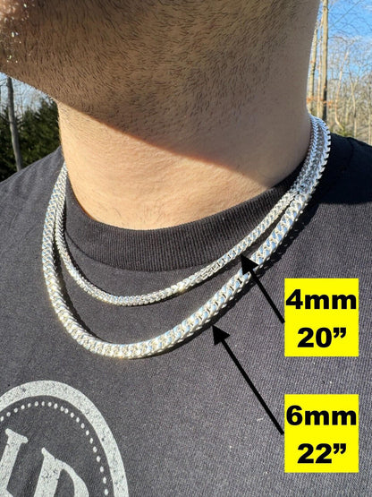 Modern Franco Link Chain Necklace W. Box Lock - 925 Sterling Silver - 18"-30" - 4mm-10mm