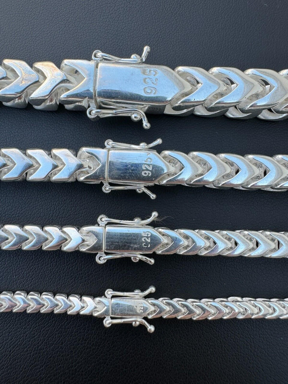 Modern Franco Link Chain Necklace W. Box Lock - 925 Sterling Silver - 18"-30" - 4mm-10mm