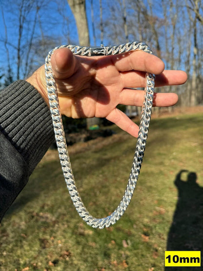 Modern Franco Link Chain Necklace W. Box Lock - 925 Sterling Silver - 18"-30" - 4mm-10mm