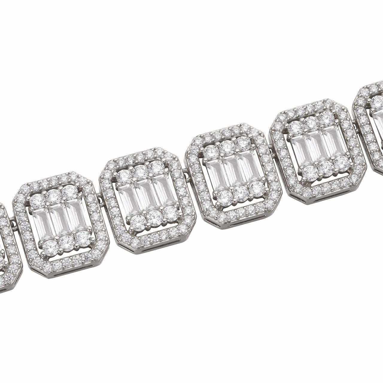 MOISSANITE Baguette Custom Rapper Chain Necklace Iced Out - 925 Silver - 16mm - 18-28"