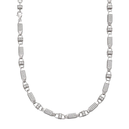 MOISSANITE Bullet Chain Necklace Iced Out - 925 Silver - 5mm - 16"-30"