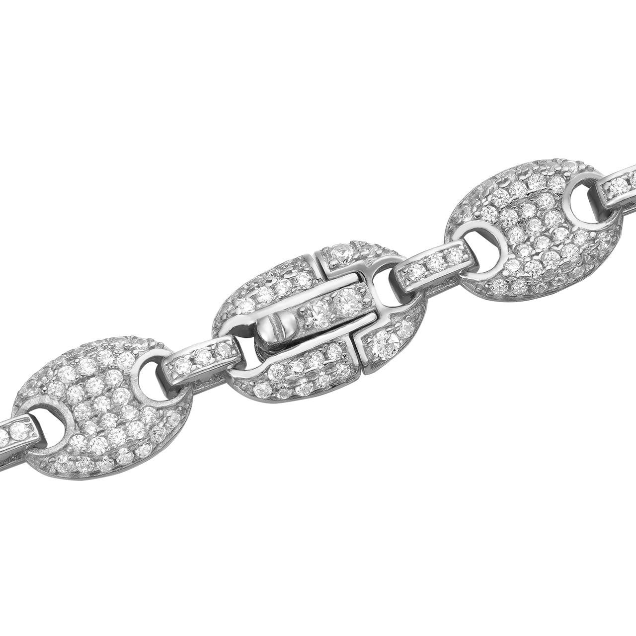 MOISSANITE Classic Gucci Link Chain Necklace Iced Out - 925 Silver - 8mm - 16"-30"