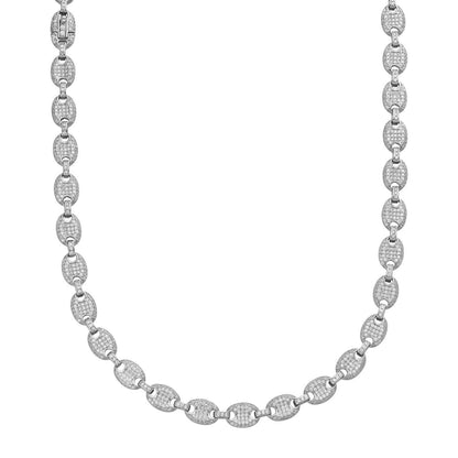 MOISSANITE Classic Gucci Link Chain Necklace Iced Out - 925 Silver - 8mm - 16"-30"