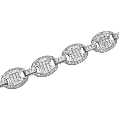 MOISSANITE Classic Gucci Link Chain Necklace Iced Out - 925 Silver - 8mm - 16"-30"