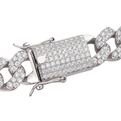 MOISSANITE Classic Miami Cuban Link Chain Necklace Iced Out - 925 Silver - 6mm-18mm - 16-30"