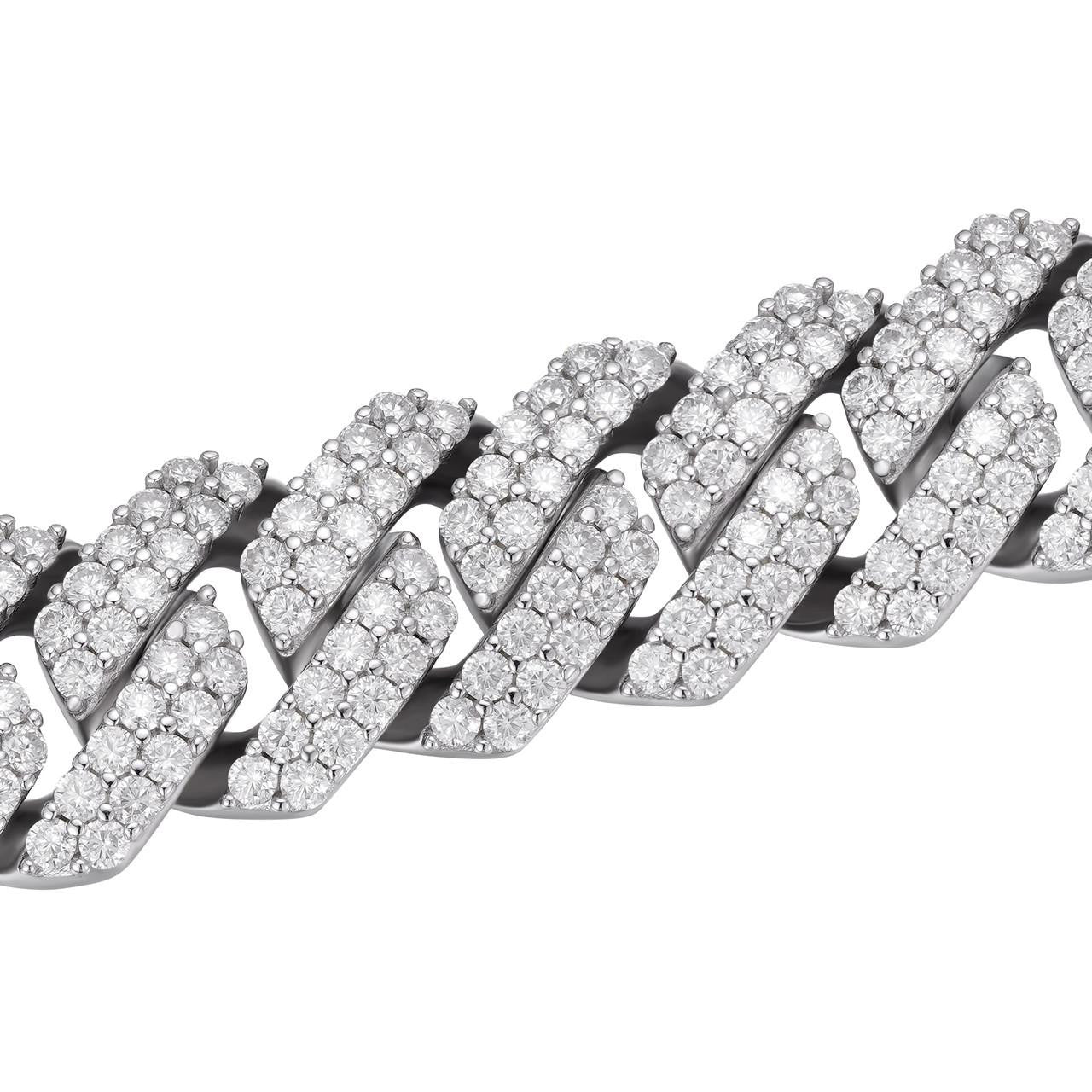 MOISSANITE Classic Prong Cuban Necklace Chain - 925 Silver - 14mm - 16"-30"