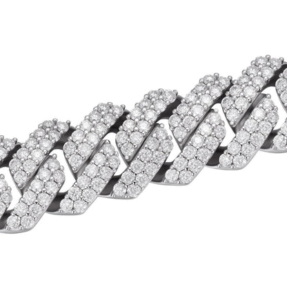 MOISSANITE Classic Prong Cuban Necklace Chain - 925 Silver - 14mm - 16"-30"