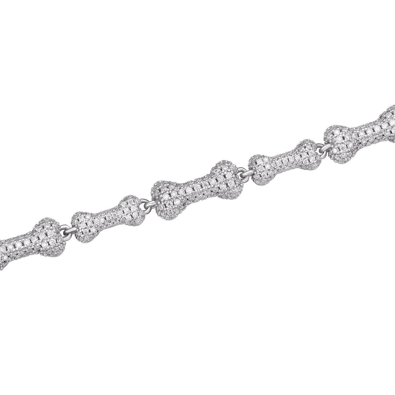 MOISSANITE Custom Bone Link Chain Necklace Iced Out - 925 Silver - 6.5mm - 16-30"