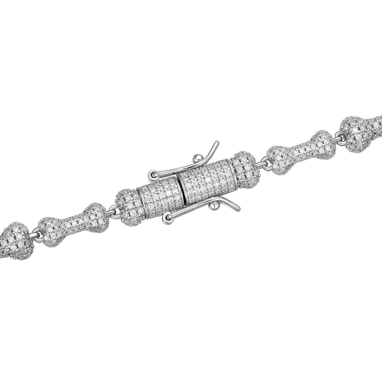 MOISSANITE Custom Bone Link Chain Necklace Iced Out - 925 Silver - 6.5mm - 16-30"