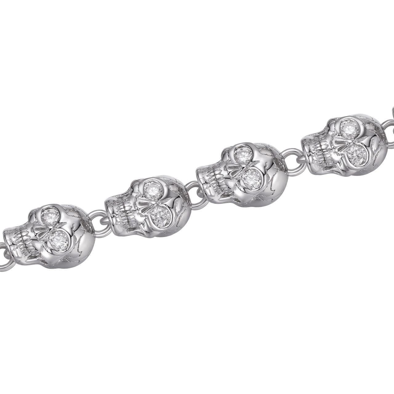 MOISSANITE Custom Skull Link Death Necklace Chain - 925 Silver - 9.5mm - 18"-28"