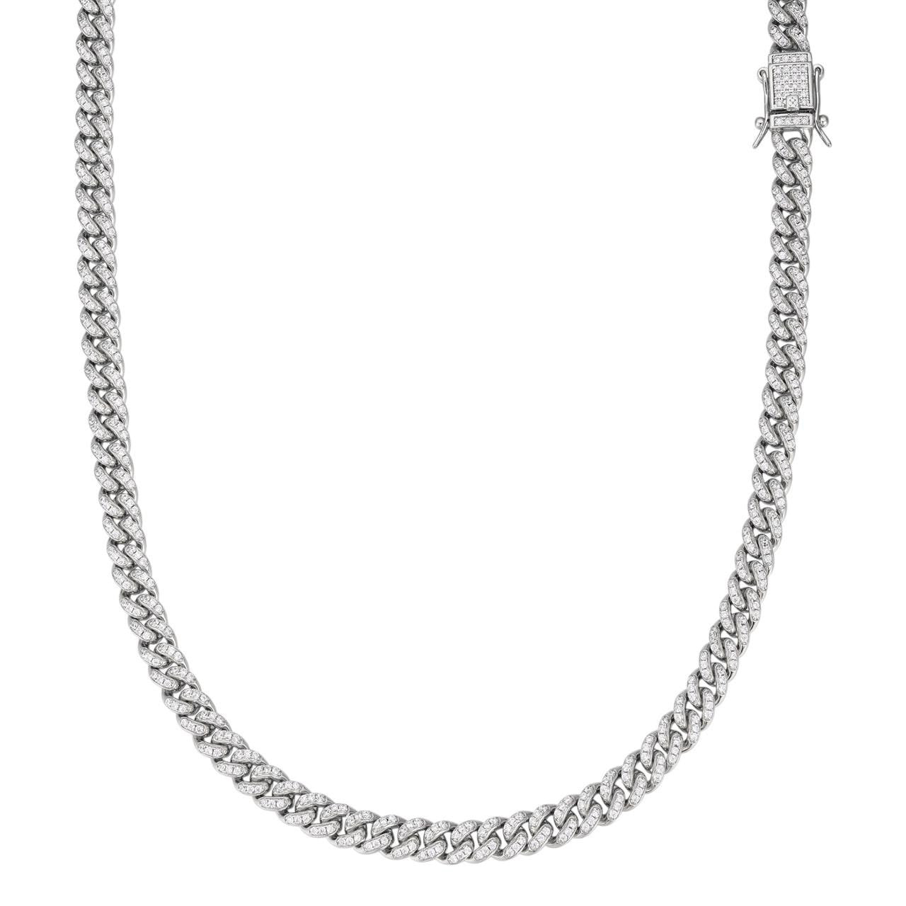 MOISSANITE Everyday Wear Cuban Chain Necklace Iced Out - 925 Silver - 6mm - 16"-30"