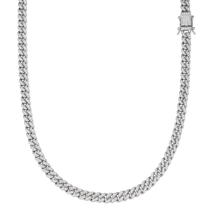 MOISSANITE Everyday Wear Cuban Chain Necklace Iced Out - 925 Silver - 6mm - 16"-30"