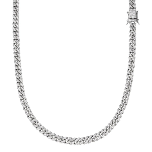 MOISSANITE Everyday Wear Cuban Chain Necklace Iced Out - 925 Silver - 6mm - 16"-30"