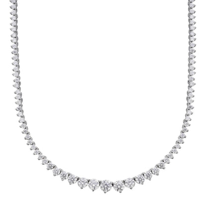 MOISSANITE Graduated Tennis Chain Necklace Iced Out - 925 Silver - 3-7mm - 14"-24"